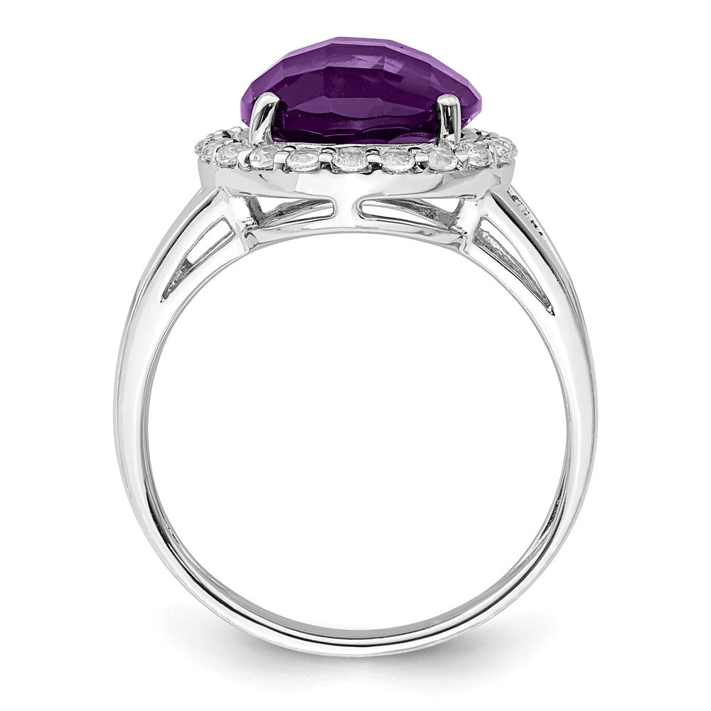 Sterlingsilber Rhodiniert Amethyst Ring