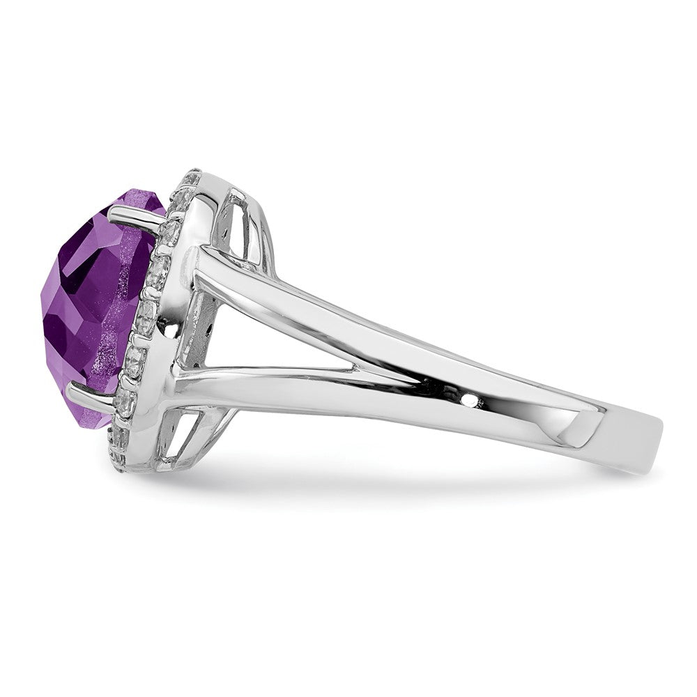 Sterlingsilber Rhodiniert Amethyst Ring