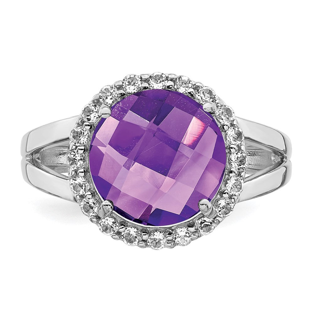 Sterlingsilber Rhodiniert Amethyst Ring
