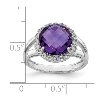Sterlingsilber Rhodiniert Amethyst Ring