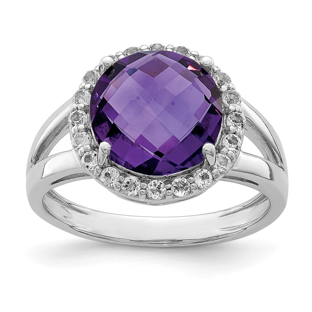 Sterlingsilber Rhodiniert Amethyst Ring