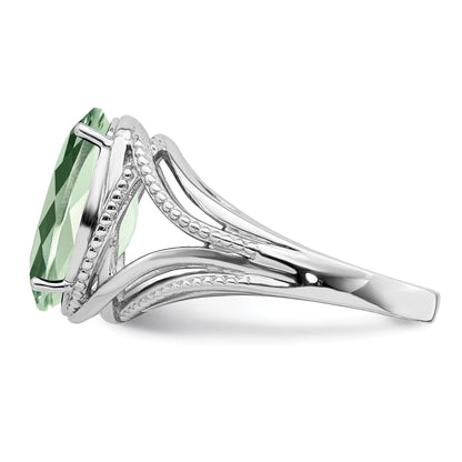 Sterlingsilber Rhodium Grün Quarz Ring