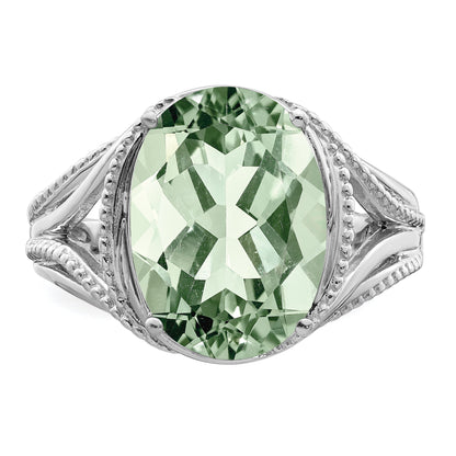 Sterlingsilber Rhodium Grün Quarz Ring