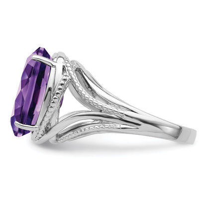 Sterlingsilber Rhodiniert Amethyst Ring