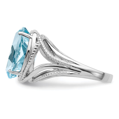 Sterlingsilber Rhodium Himmel Blautopas Ring