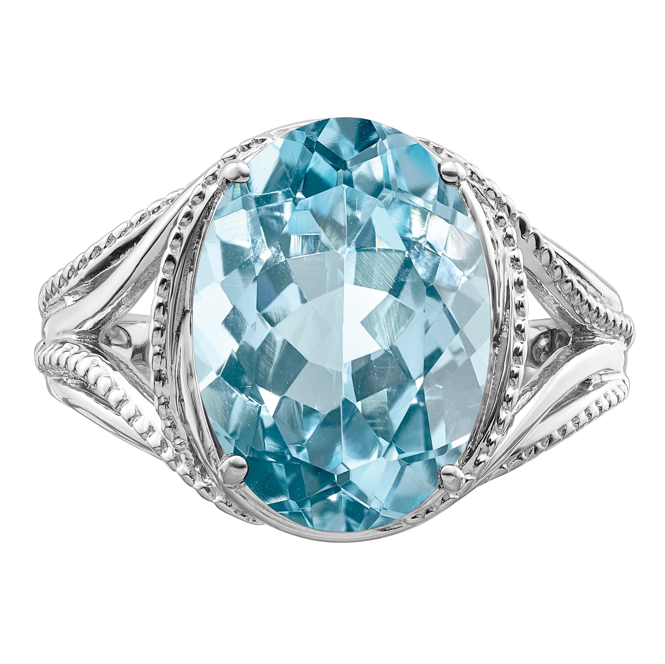 Sterlingsilber Rhodium Himmel Blautopas Ring
