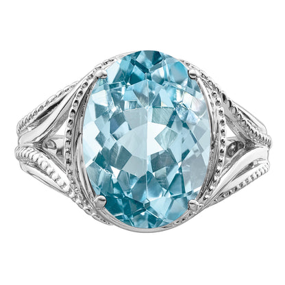 Sterlingsilber Rhodium Himmel Blautopas Ring