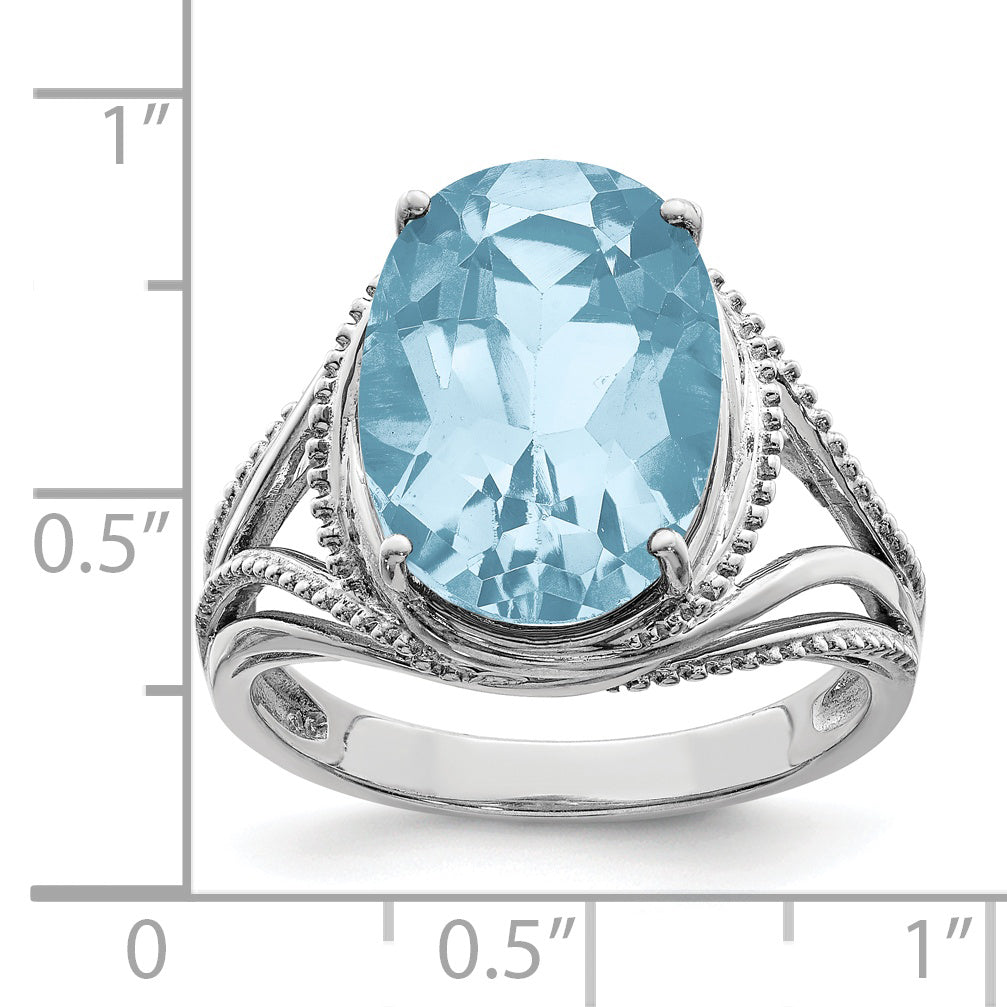 Sterlingsilber Rhodium Himmel Blautopas Ring