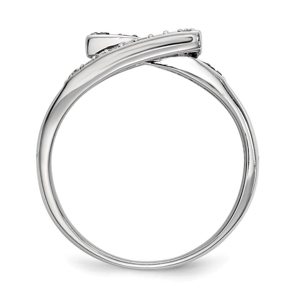 Sterlingsilber Schwarz & Weiß Diamant Ring