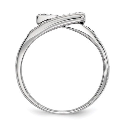 Sterlingsilber Schwarz & Weiß Diamant Ring