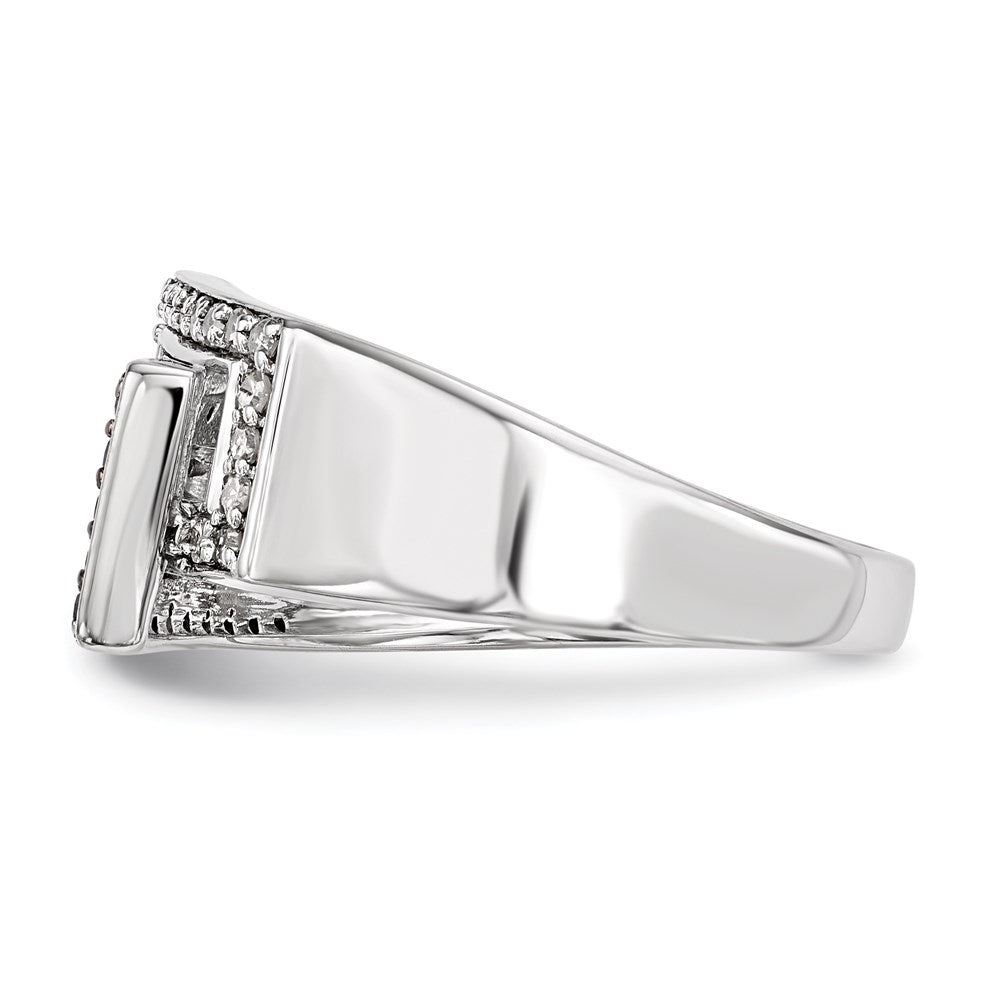 Sterlingsilber Schwarz & Weiß Diamant Ring