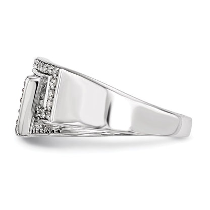 Sterlingsilber Schwarz & Weiß Diamant Ring