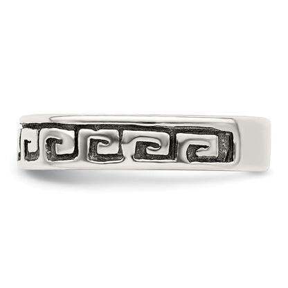 Sterlingsilber Greek Key Antikisiert Ring