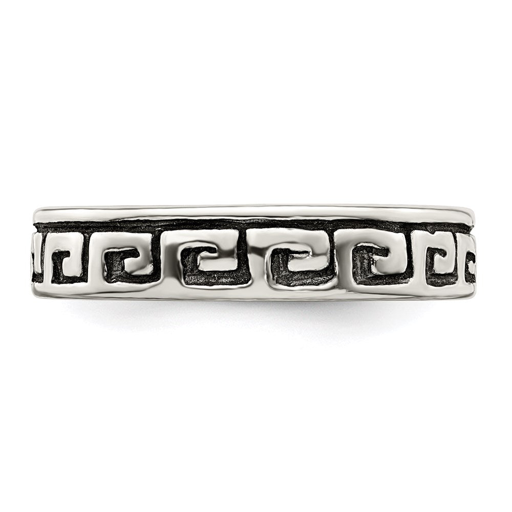 Sterlingsilber Greek Key Antikisiert Ring