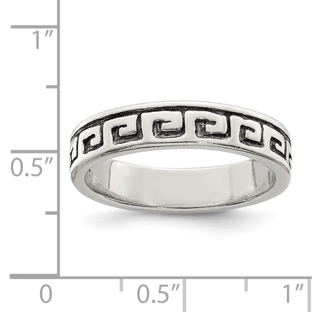 Sterlingsilber Greek Key Antikisiert Ring