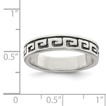 Sterlingsilber Greek Key Antikisiert Ring