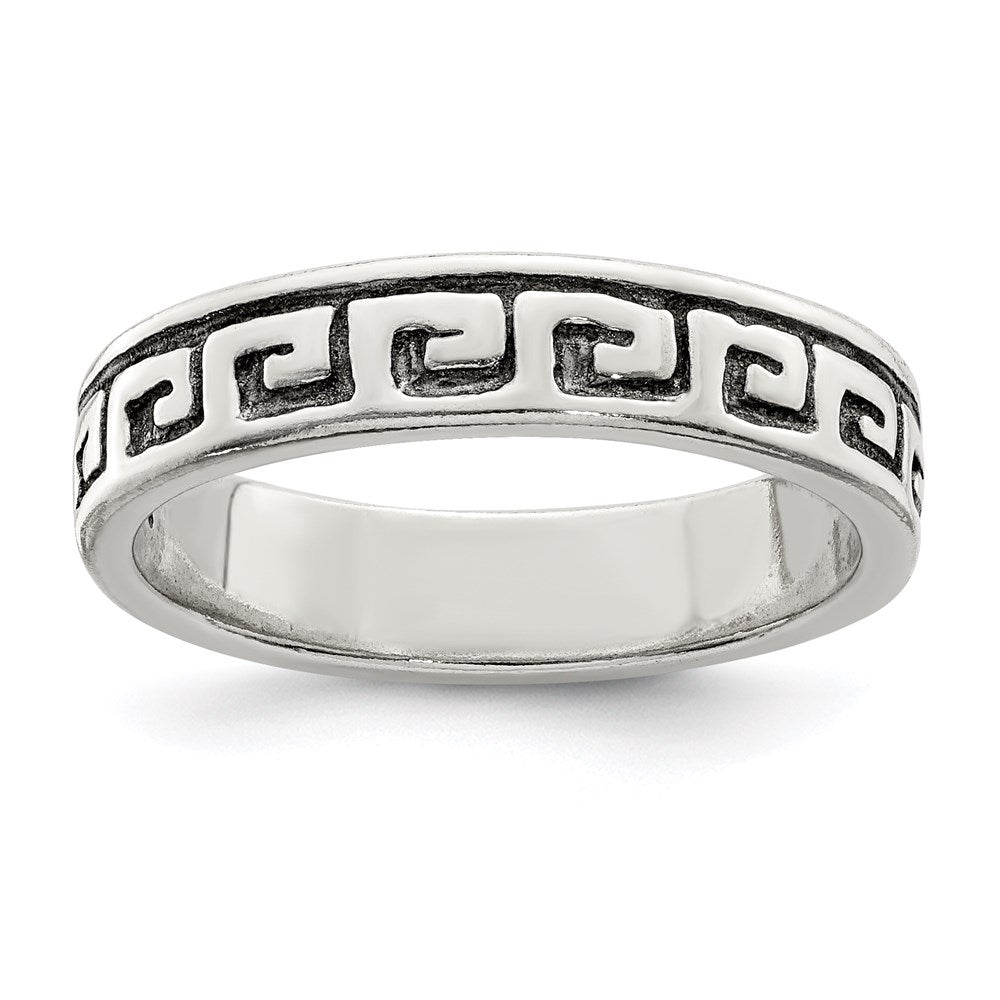 Sterlingsilber Greek Key Antikisiert Ring