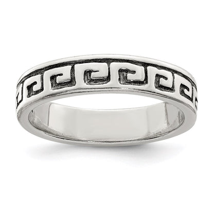 Sterlingsilber Greek Key Antikisiert Ring