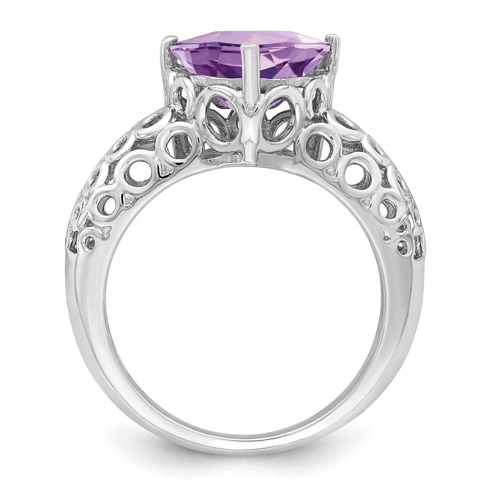 Sterlingsilber Rhodium Rosa Quarz Ring (size 7 Nur)