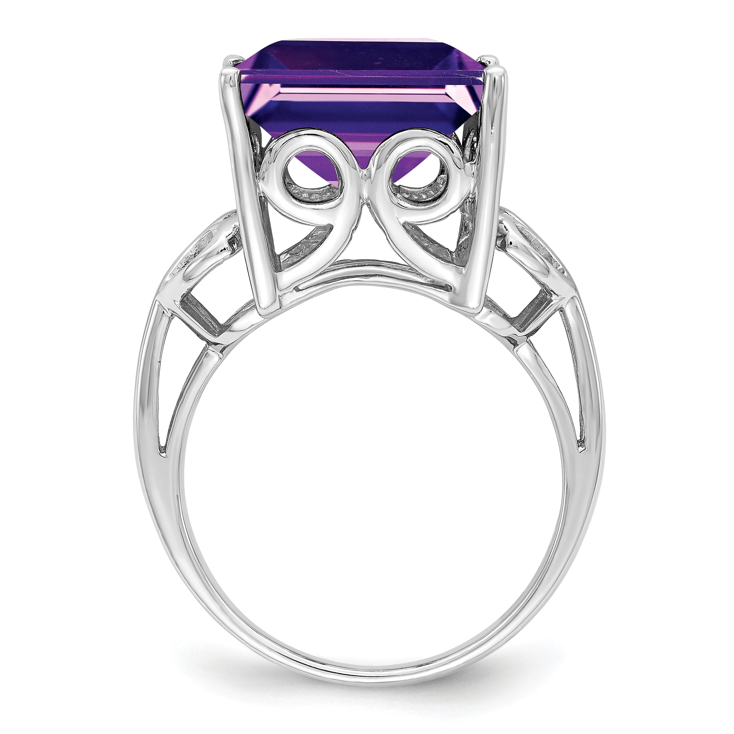 Sterlingsilber Rhodiniert Amethyst Ring