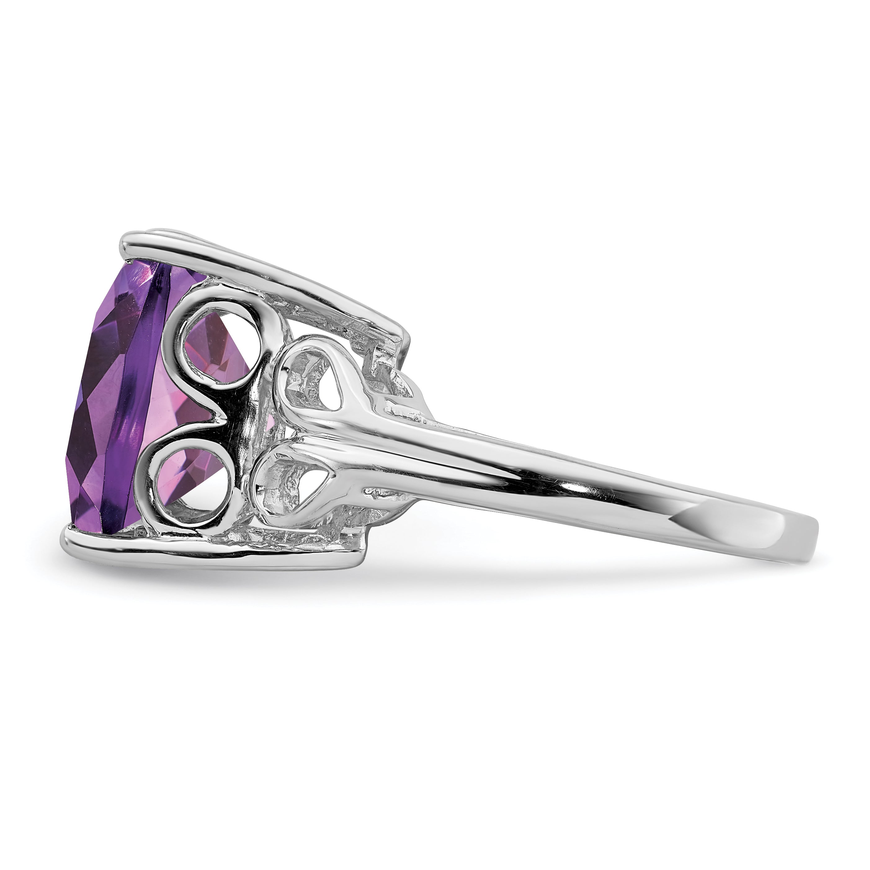 Sterlingsilber Rhodiniert Amethyst Ring