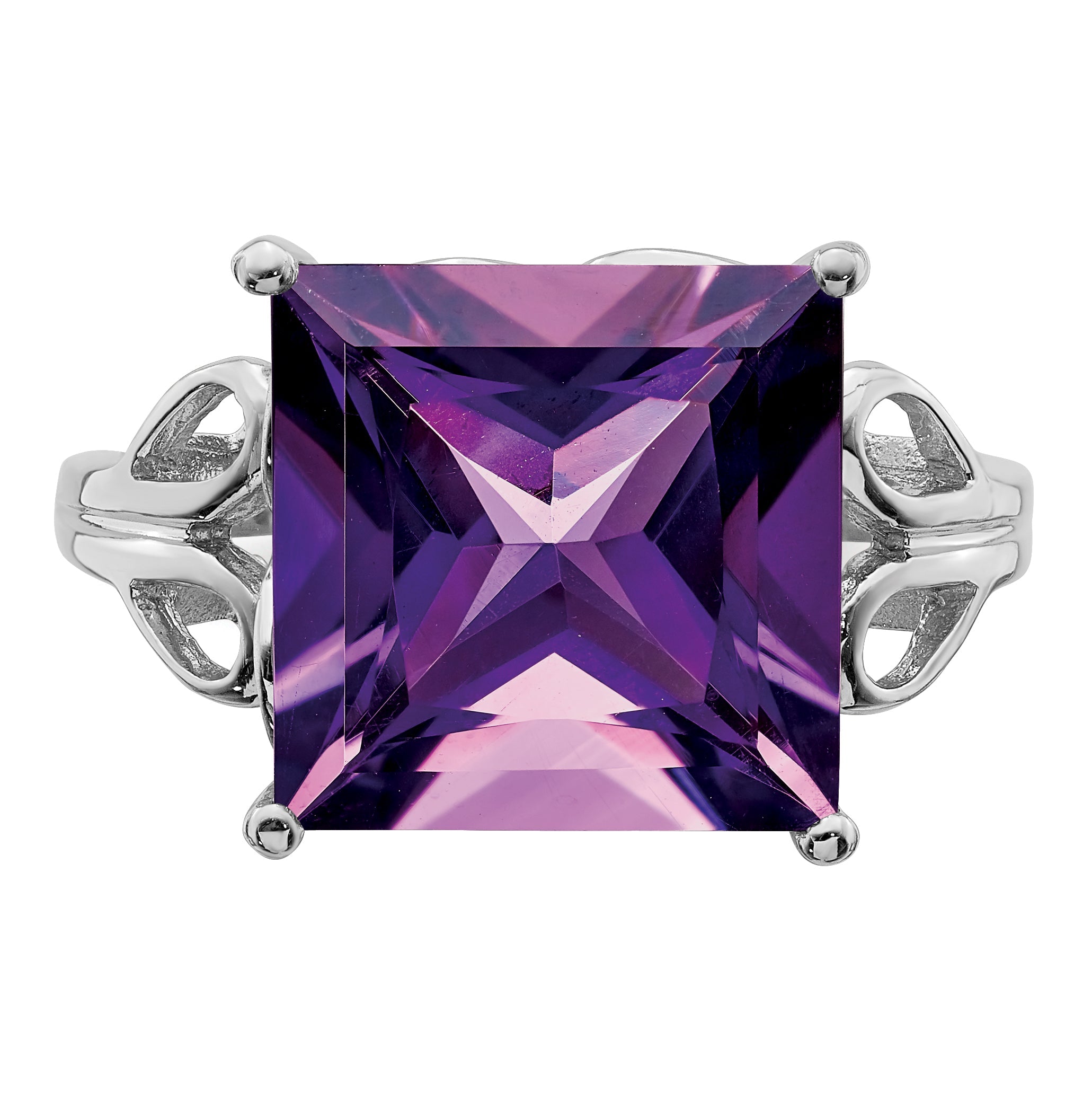 Sterlingsilber Rhodiniert Amethyst Ring