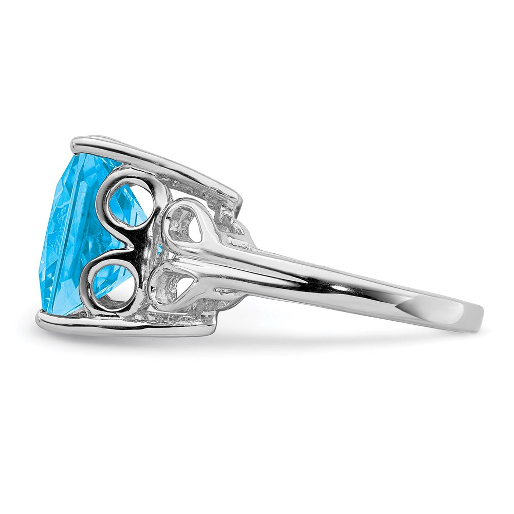 Sterlingsilber Rhodium Blautopas Ring