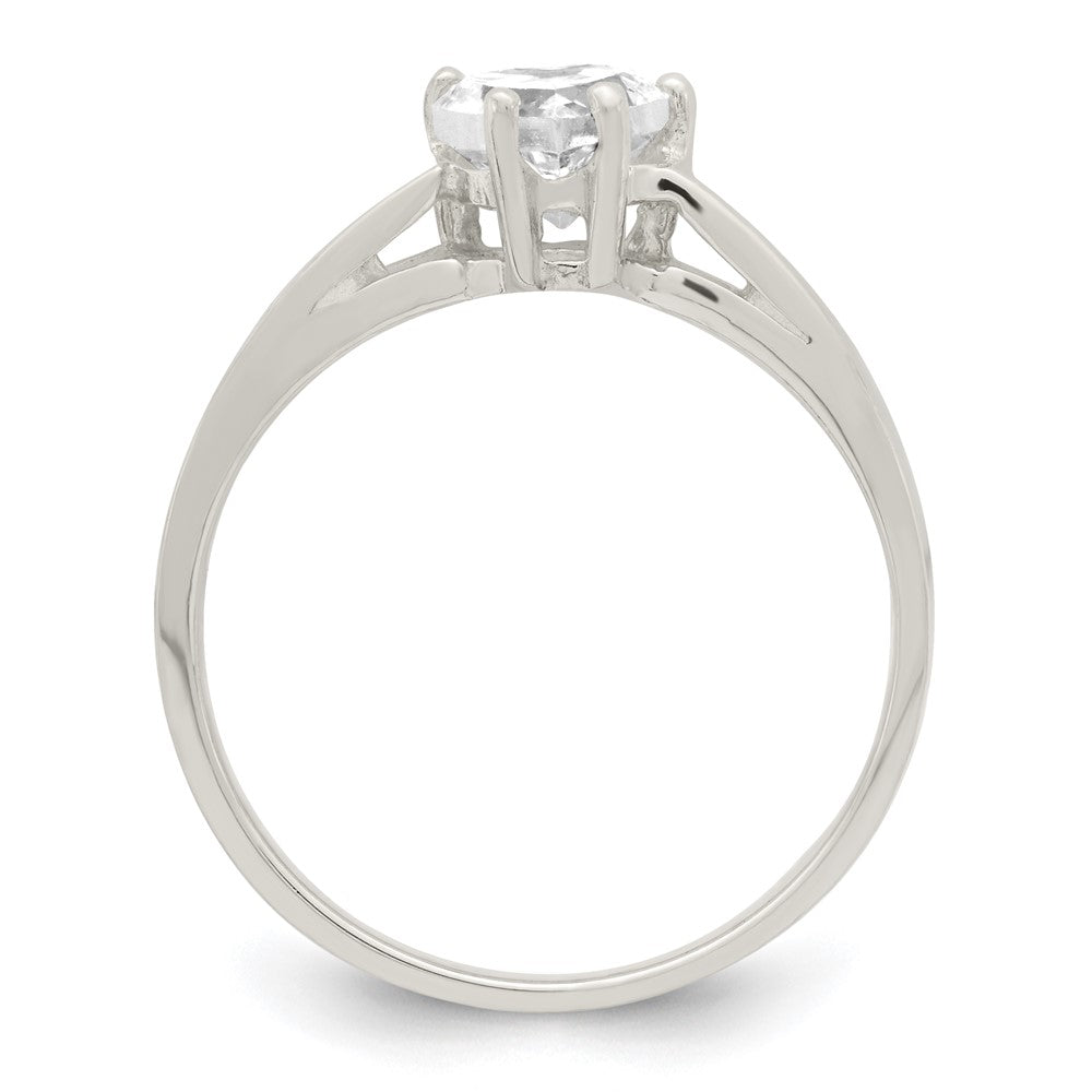 Sterlingsilber Solitär Herz Zirkonia Ring