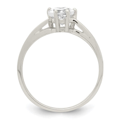 Sterlingsilber Solitär Herz Zirkonia Ring