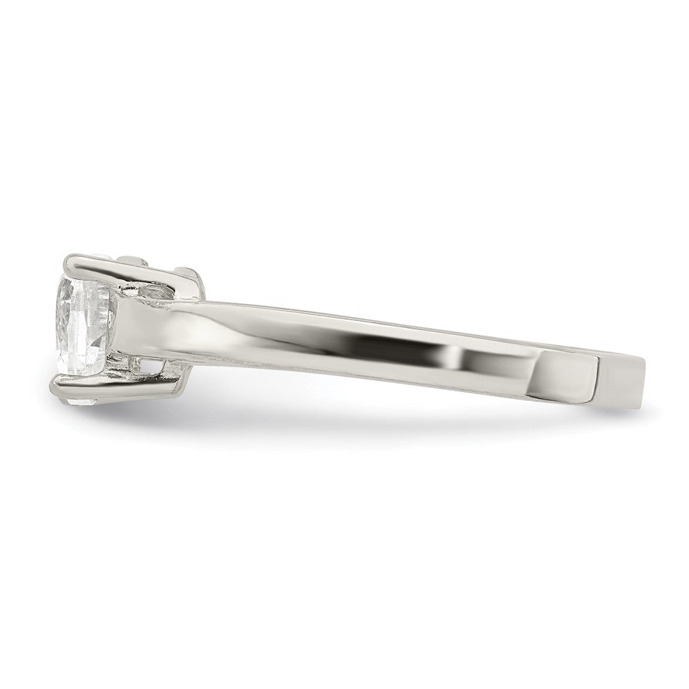 Sterlingsilber Solitär Herz Zirkonia Ring