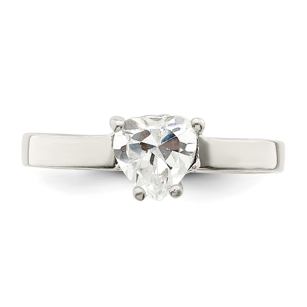 Sterlingsilber Solitär Herz Zirkonia Ring