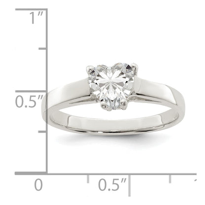 Sterlingsilber Solitär Herz Zirkonia Ring