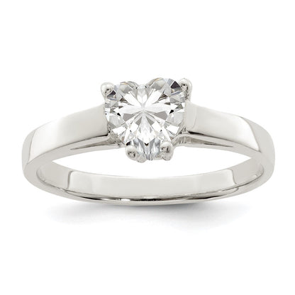 Sterlingsilber Solitär Herz Zirkonia Ring