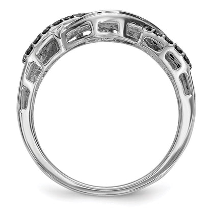 Sterlingsilber Schwarz und Weiß Diamant Ring
