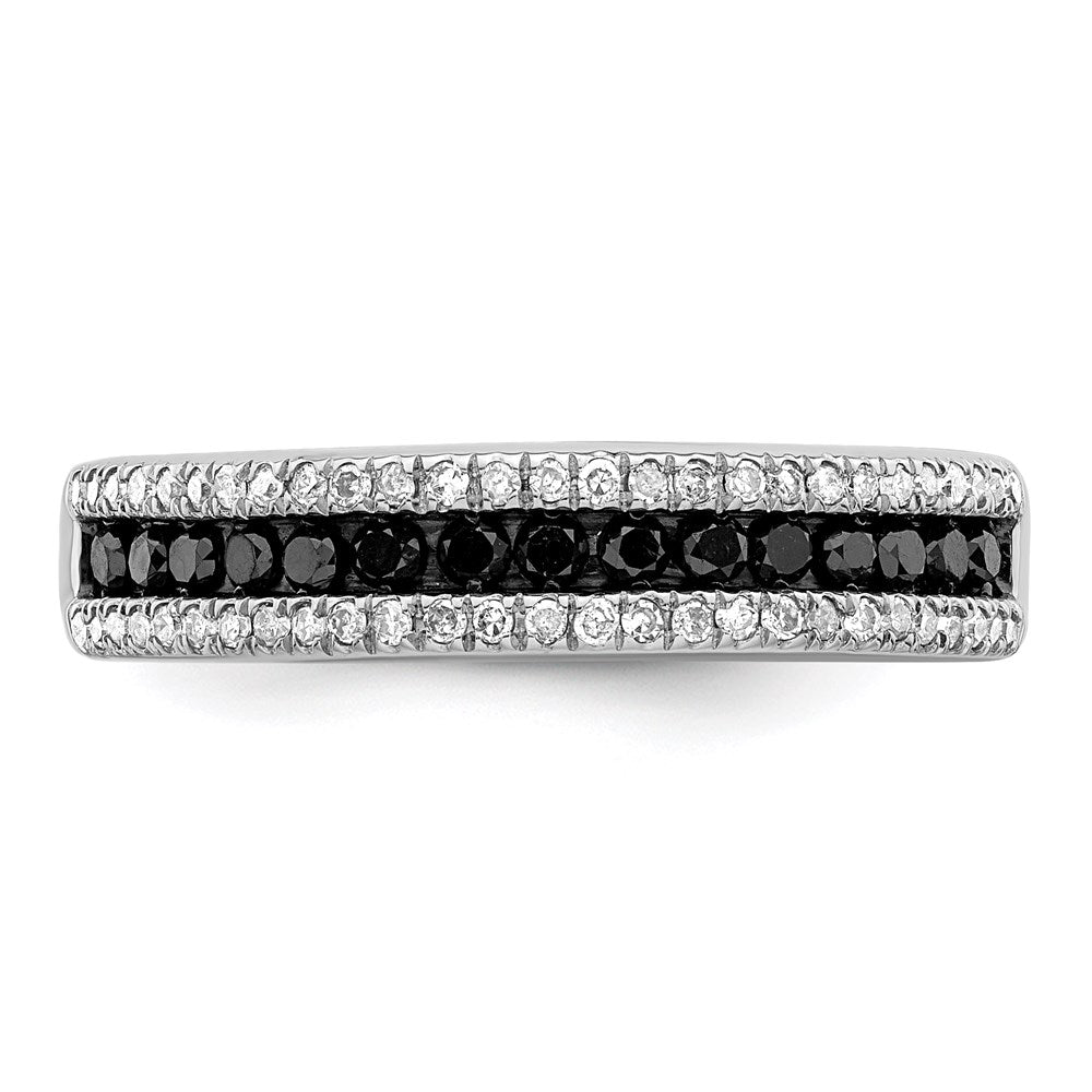 Sterlingsilber Weiß Nacht Rhodiniert Schwarz und Diamant Ring