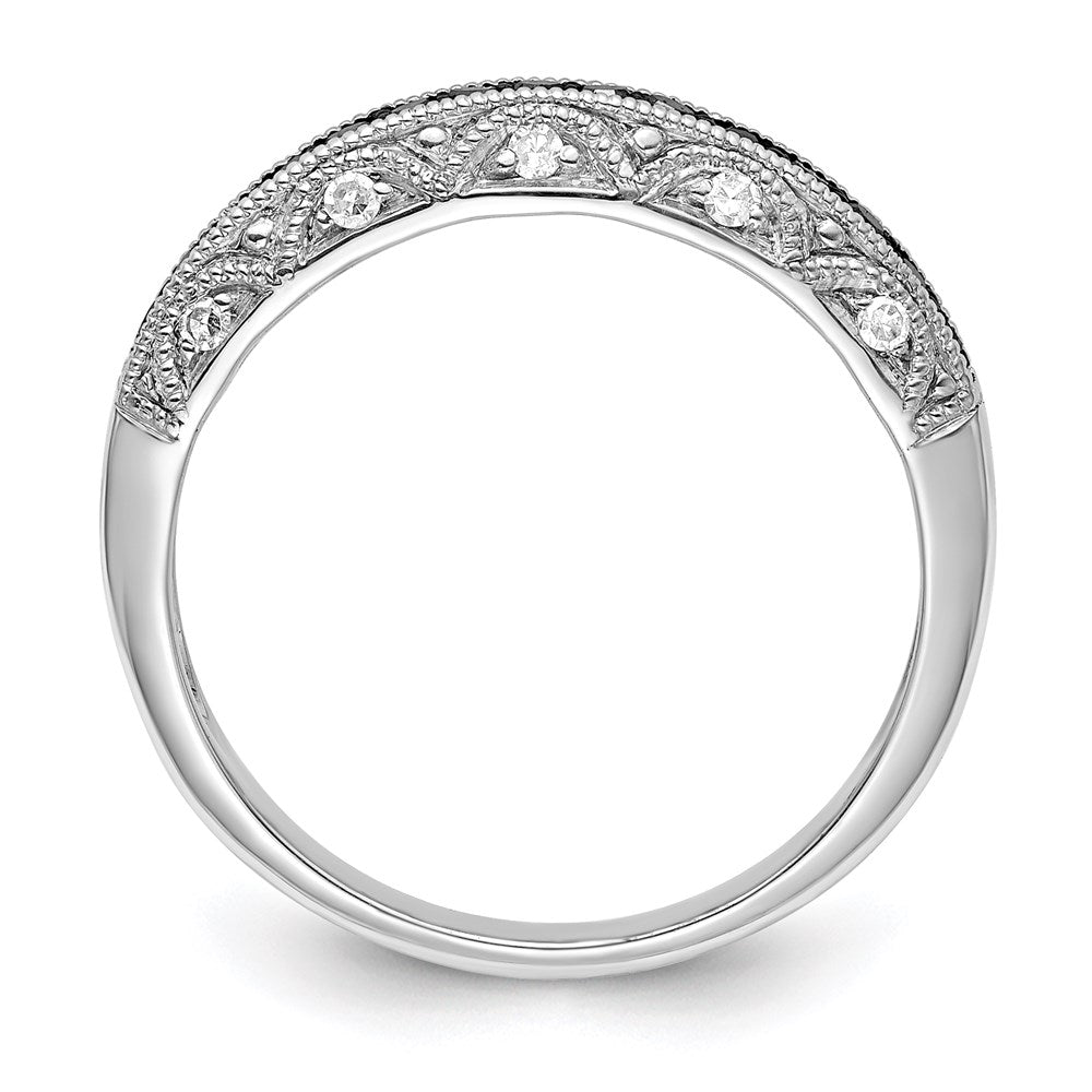 Sterlingsilber Weiß Nacht Rhodiniert Schwarz und Diamant Ring