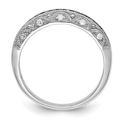 Sterlingsilber Weiß Nacht Rhodiniert Schwarz und Diamant Ring