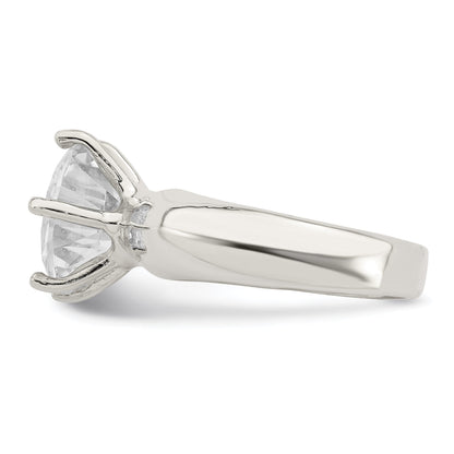 Sterlingsilber Solitär Rund Zirkonia Ring