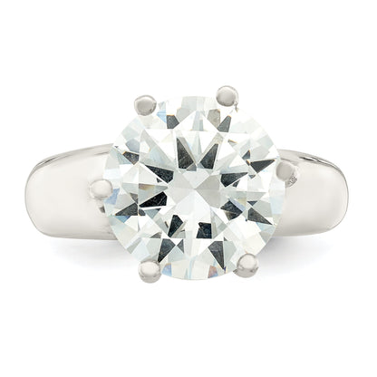 Sterlingsilber Solitär Rund Zirkonia Ring
