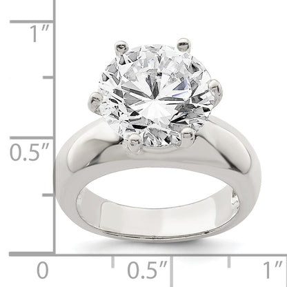 Sterlingsilber Solitär Rund Zirkonia Ring