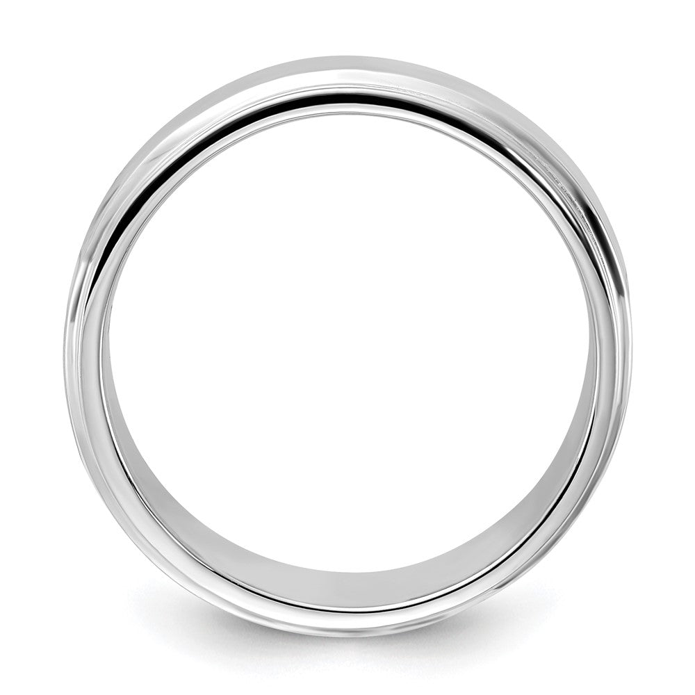 Sterlingsilber Poliert Flach Stufe Ring (size 6 Nur)