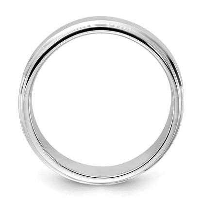 Sterlingsilber Poliert Flach Stufe Ring (size 6 Nur)