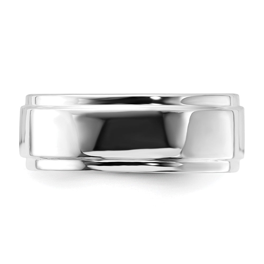 Sterlingsilber Poliert Flach Stufe Ring (size 6 Nur)