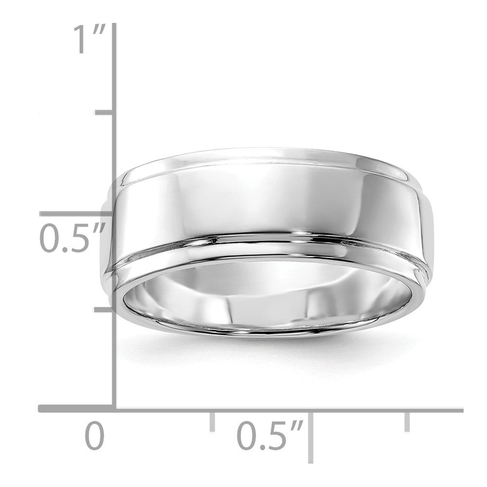 Sterlingsilber Poliert Flach Stufe Ring (size 6 Nur)