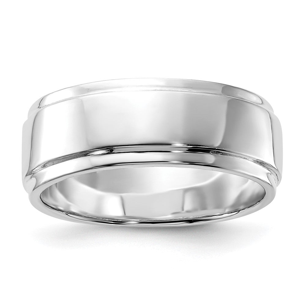 Sterlingsilber Poliert Flach Stufe Ring (size 6 Nur)