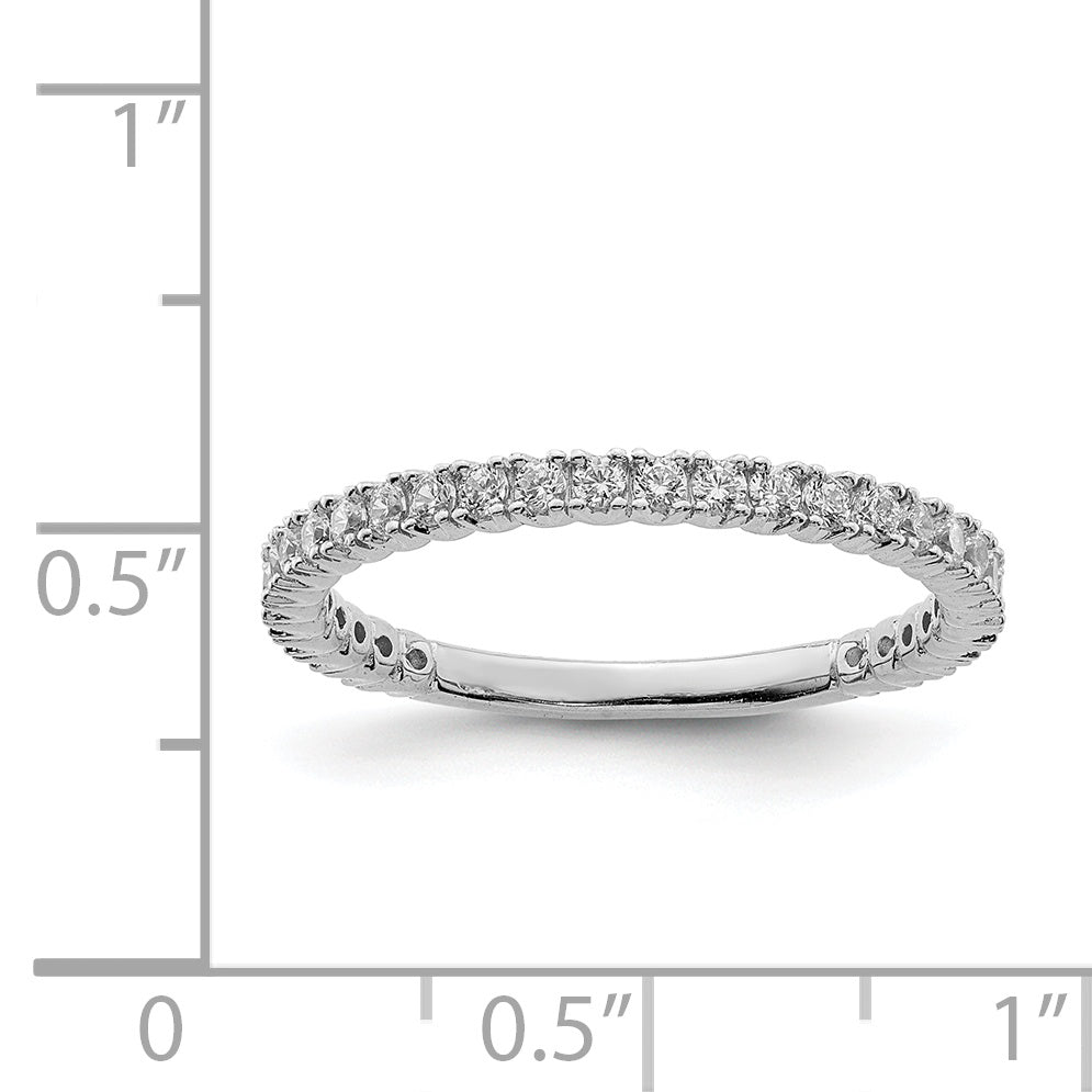 Sterlingsilber Schimmernd Rhodiniert 28 Stein Zirkonia Ring