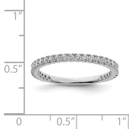 Sterlingsilber Schimmernd Rhodiniert 28 Stein Zirkonia Ring