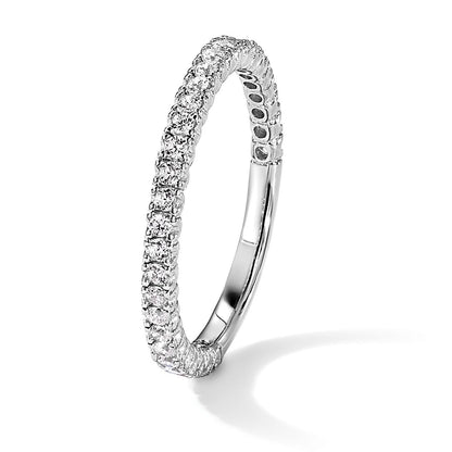 Sterlingsilber Schimmernd Rhodiniert 28 Stein Zirkonia Ring