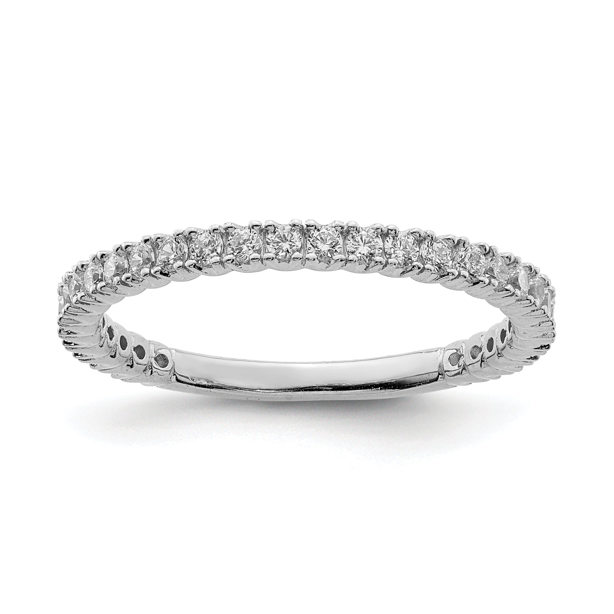 Sterlingsilber Schimmernd Rhodiniert 28 Stein Zirkonia Ring