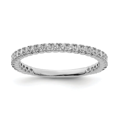 Sterlingsilber Schimmernd Rhodiniert 28 Stein Zirkonia Ring